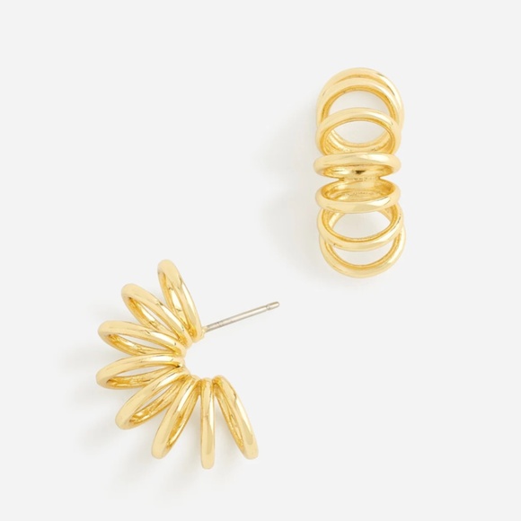 New MADEWELL Multi-Ring Statement Stud Earrings in Vintage Gold $42 NT413 - Picture 1 of 3